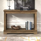 Console Galano avec panneaux latéraux découpés au laser en chêne noueux, 42,1 L x 14,8 P x 29,1 H