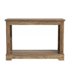 Console Galano avec panneaux latéraux découpés au laser en chêne noueux, 42,1 L x 14,8 P x 29,1 H