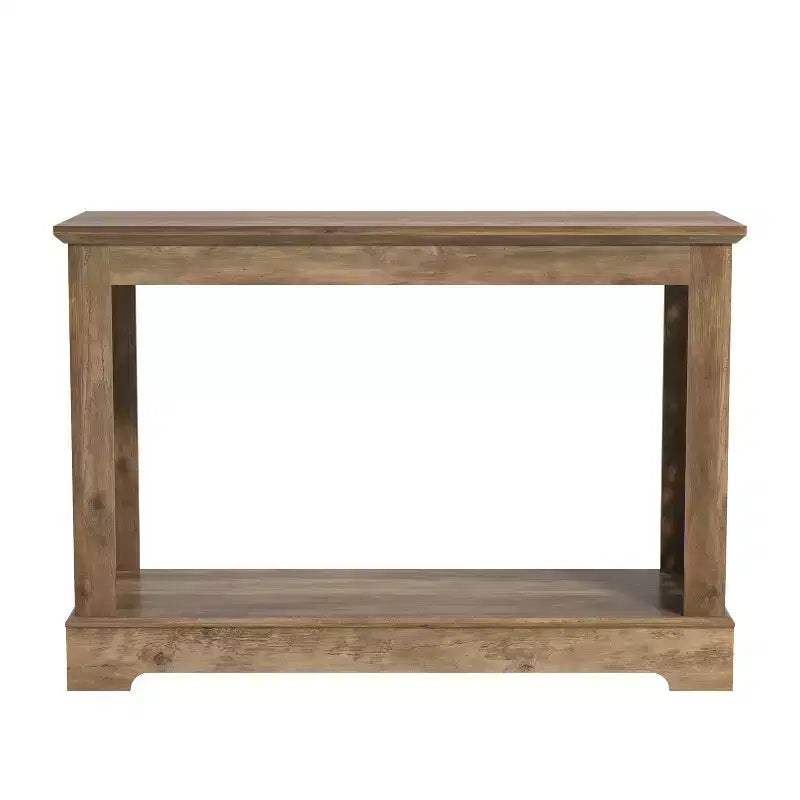 Console Galano avec panneaux latéraux découpés au laser en chêne noueux, 42,1 L x 14,8 P x 29,1 H