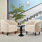 Fauteuil club en velours côtelé Accent Barrel, fauteuil élégant avec dossier confortable pour le salon, la chambre, la salle de réception, le bureau (beige)
