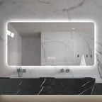 Miroir de courtoisie de salle de bain à LED de 28 x 60 pouces avec trois couleurs dimmables et fonction anti-buée à une touche