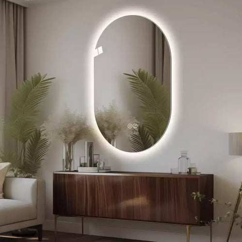 Miroir de courtoisie de salle de bain mural intelligent avec écran tactile LED, anti-buée, 48 x 30 pouces