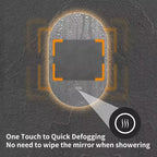 Miroir de courtoisie de salle de bain mural intelligent avec écran tactile LED, anti-buée, 48 x 30 pouces