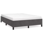 Cadre de lit Velours gris foncé (100 % polyester), Contreplaqué, Bois d'ingénierie