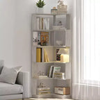 Étagère d'angle en forme de L à 6 niveaux Okak, bibliothèque d'affichage en bois avec dispositif anti-basculement pour bureau à domicile, étude
