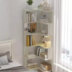 Étagère d'angle en forme de L à 6 niveaux Okak, bibliothèque d'affichage en bois avec dispositif anti-basculement pour bureau à domicile, étude