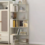 Étagère d'angle en forme de L à 6 niveaux Okak, bibliothèque d'affichage en bois avec dispositif anti-basculement pour bureau à domicile, étude