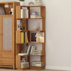 Étagère d'angle en forme de L à 6 niveaux Okak, bibliothèque d'affichage en bois avec dispositif anti-basculement pour bureau à domicile, étude