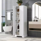 MAYEERTY Meuble de Rangement Blanc 2 Portes Étagère Réglable MDF
