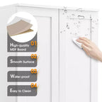 MAYEERTY Meuble de Rangement Blanc 2 Portes Étagère Réglable MDF