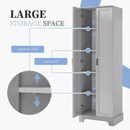 MAYEERTY Meuble de Rangement Blanc 2 Portes Étagère Réglable MDF