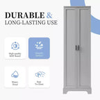 MAYEERTY Meuble de Rangement Blanc 2 Portes Étagère Réglable MDF