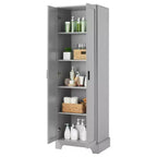 MAYEERTY Meuble de Rangement Blanc 2 Portes Étagère Réglable MDF