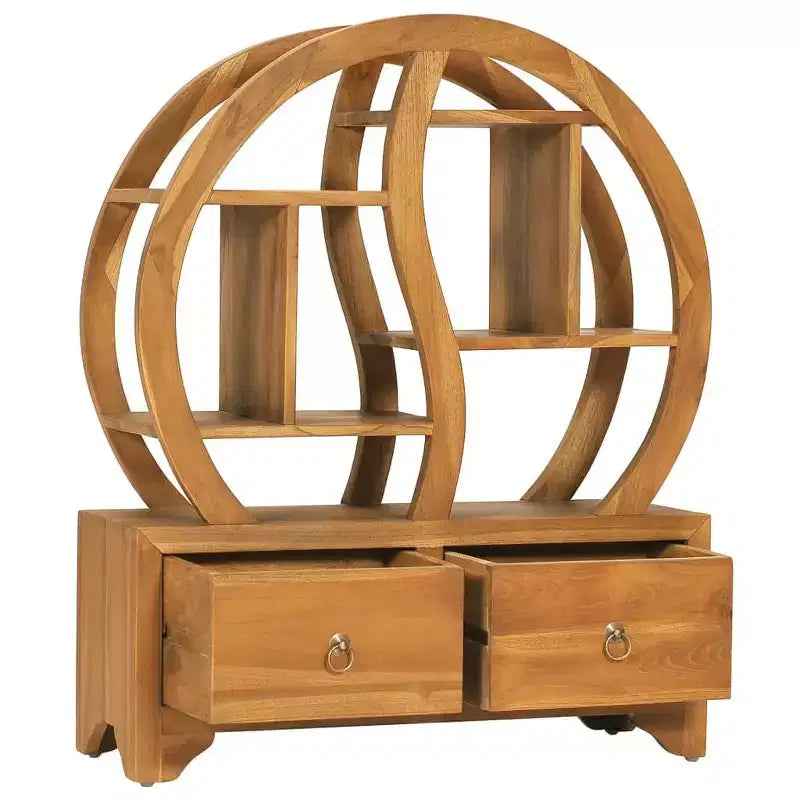 vidaXL Meuble avec étagère Yin Yang, armoire de rangement de couloir en bois de teck massif