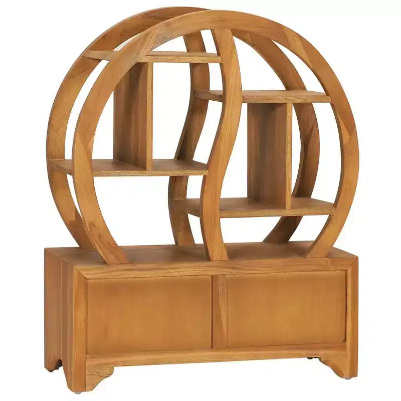 vidaXL Meuble avec étagère Yin Yang, armoire de rangement de couloir en bois de teck massif