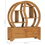 vidaXL Meuble avec étagère Yin Yang, armoire de rangement de couloir en bois de teck massif