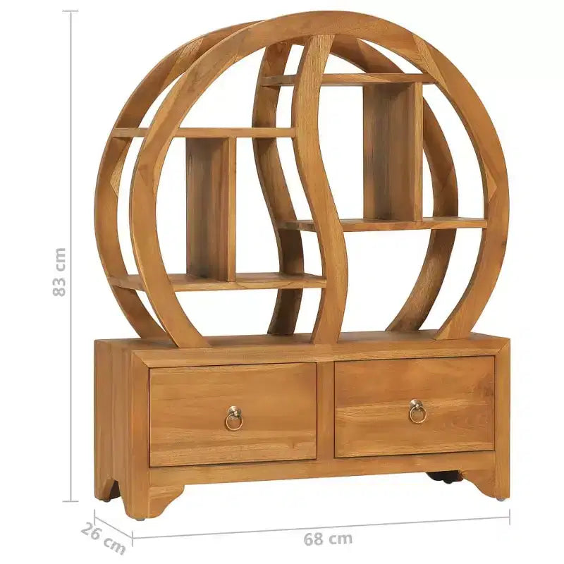 vidaXL Meuble avec étagère Yin Yang, armoire de rangement de couloir en bois de teck massif