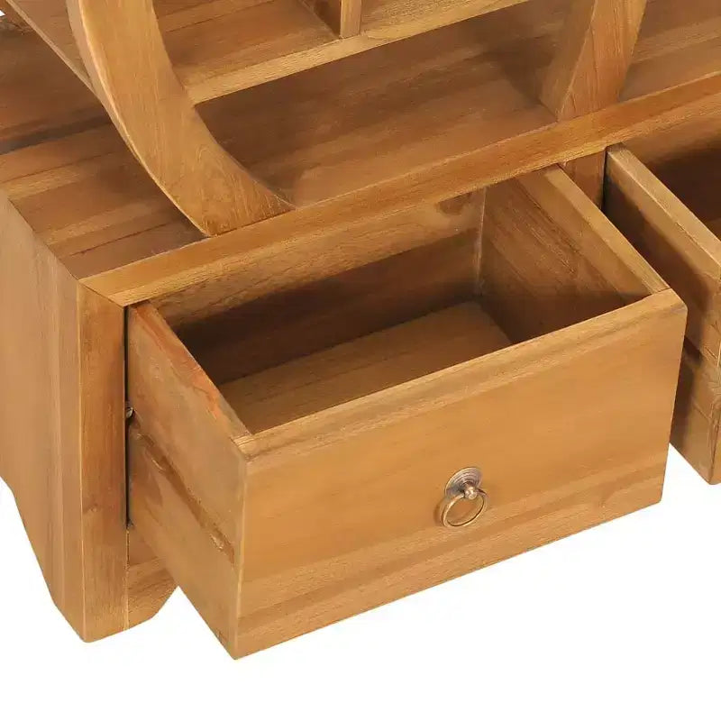 vidaXL Meuble avec étagère Yin Yang, armoire de rangement de couloir en bois de teck massif