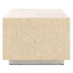 Table basse rectangulaire Scarlett – Finition naturelle et argentée