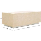 Table basse rectangulaire Scarlett – Finition naturelle et argentée