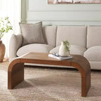 Table basse incurvée Liasonya – Bois et MDF, design moderne