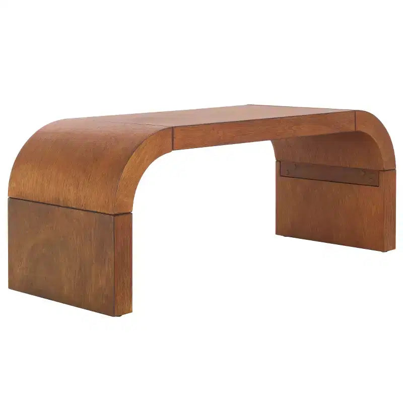 Table basse incurvée Liasonya – Bois et MDF, design moderne