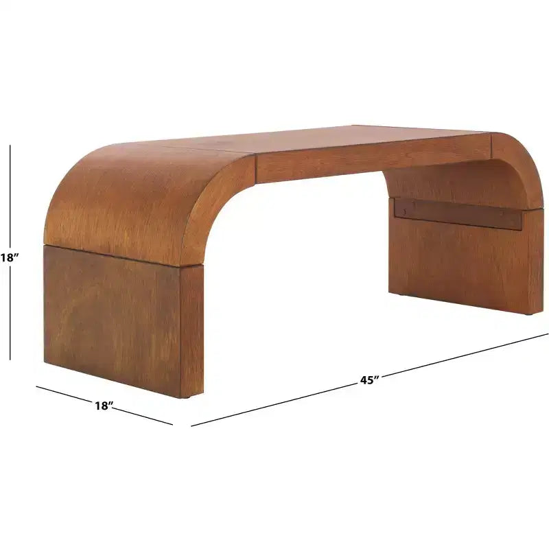 Table basse incurvée Liasonya – Bois et MDF, design moderne