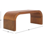Table basse incurvée Liasonya – Bois et MDF, design moderne