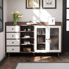 55 Buffet Cabinet with Drawers, Farmhouse Pantry Storage Sideboard for Dining Room and Living Room, Freestanding Kitchen Cupboard
