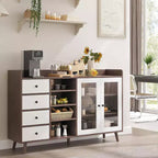 Buffet de cuisine avec tiroirs de 140 cm, bahut de ferme pour salle à manger et salon, placard de cuisine autoportant
