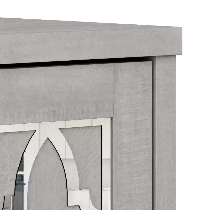 Meuble de salle de bain autoportant Galano avec portes miroir en chêne gris poussière 25 L 11,7 P 32 H