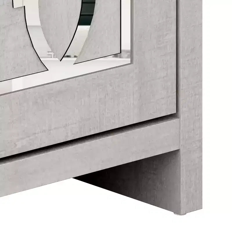 Meuble de salle de bain autoportant Galano avec portes miroir en chêne gris poussière 25 L 11,7 P 32 H