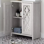 Meuble de salle de bain autoportant Galano avec portes miroir en chêne gris poussière 25 L 11,7 P 32 H