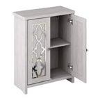 Meuble de salle de bain autoportant Galano avec portes miroir en chêne gris poussière 25 L 11,7 P 32 H