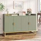 47.2 Fluted Sideboard Storage Cabinet, Kitchen Sideboard with Adjustable Shelves, Media Console Buffet Cabinet for Living Room, Kitchen, Entryway