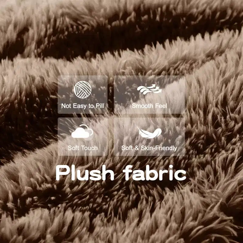 Canapé sans os en tissu peluche kaki clair de 203 cm avec coussins de jet et pouf en éponge haute densité 32D pour salons