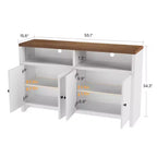 Buffet de ferme avec rangement, meuble de bar à café avec portes et étagères réglables, console en bois moderne pour la cuisine, le salon