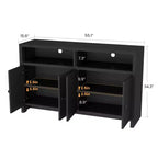 Buffet de ferme avec rangement, meuble de bar à café avec portes et étagères réglables, console en bois moderne pour la cuisine, le salon