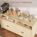 Buffet de ferme avec rangement, meuble de bar à café avec portes et étagères réglables, console en bois moderne pour la cuisine, le salon