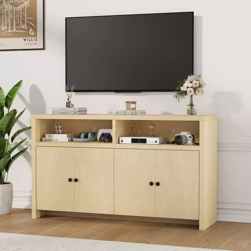 Buffet de ferme avec rangement, meuble de bar à café avec portes et étagères réglables, console en bois moderne pour la cuisine, le salon
