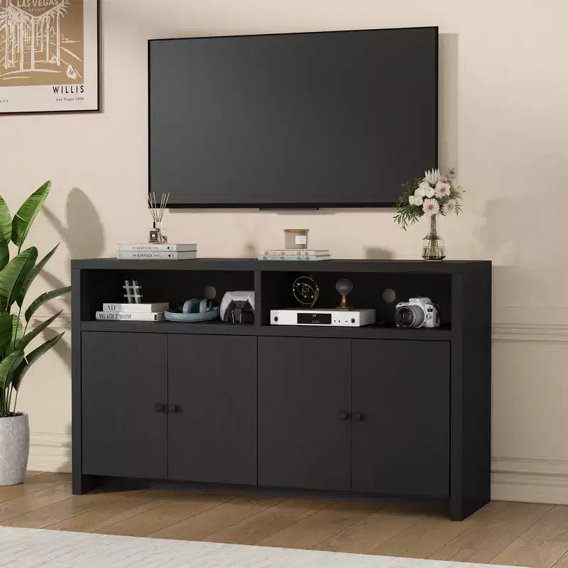 Buffet de ferme avec rangement, meuble de bar à café avec portes et étagères réglables, console en bois moderne pour la cuisine, le salon