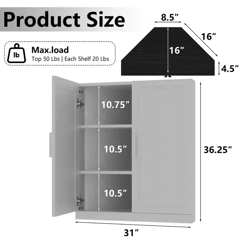 Armoire de rangement d'angle à 2 portes – Design compact
