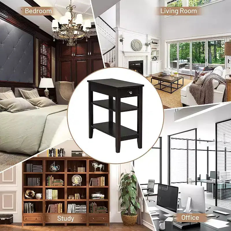 Lot de 2 tables d'appoint à trois niveaux – Table de canapé et table de chevet