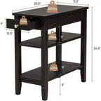 Lot de 2 tables d'appoint à trois niveaux – Table de canapé et table de chevet