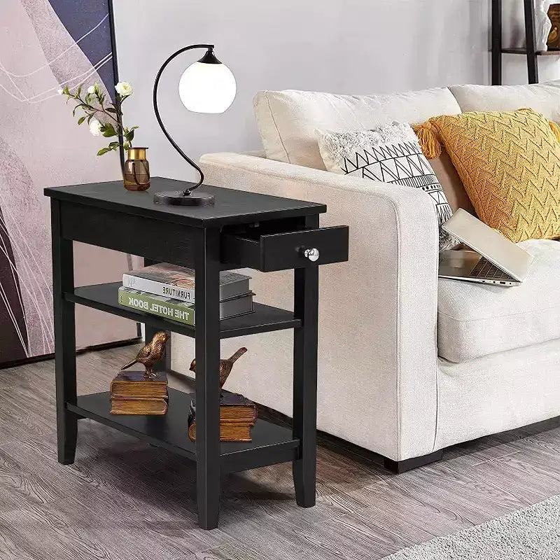 Lot de 2 tables d'appoint à trois niveaux – Table de canapé et table de chevet