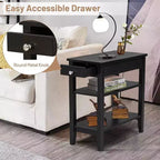 Lot de 2 tables d'appoint à trois niveaux – Table de canapé et table de chevet