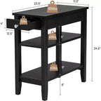 Lot de 2 tables d'appoint à trois niveaux – Table de canapé et table de chevet