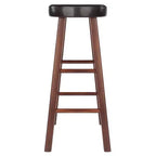 Tabourets de bar rembourrés 29" (lot de 2) – Bois massif finition noyer/espresso