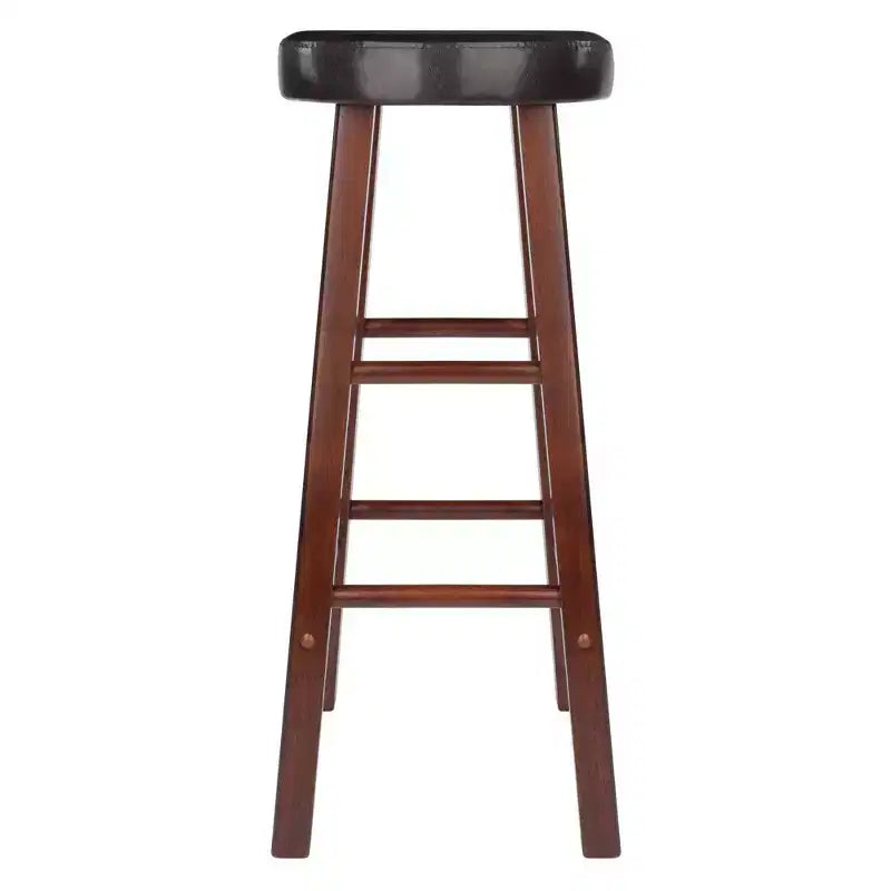 Tabourets de bar rembourrés 29" (lot de 2) – Bois massif finition noyer/espresso