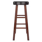 Tabourets de bar rembourrés 29" (lot de 2) – Bois massif finition noyer/espresso